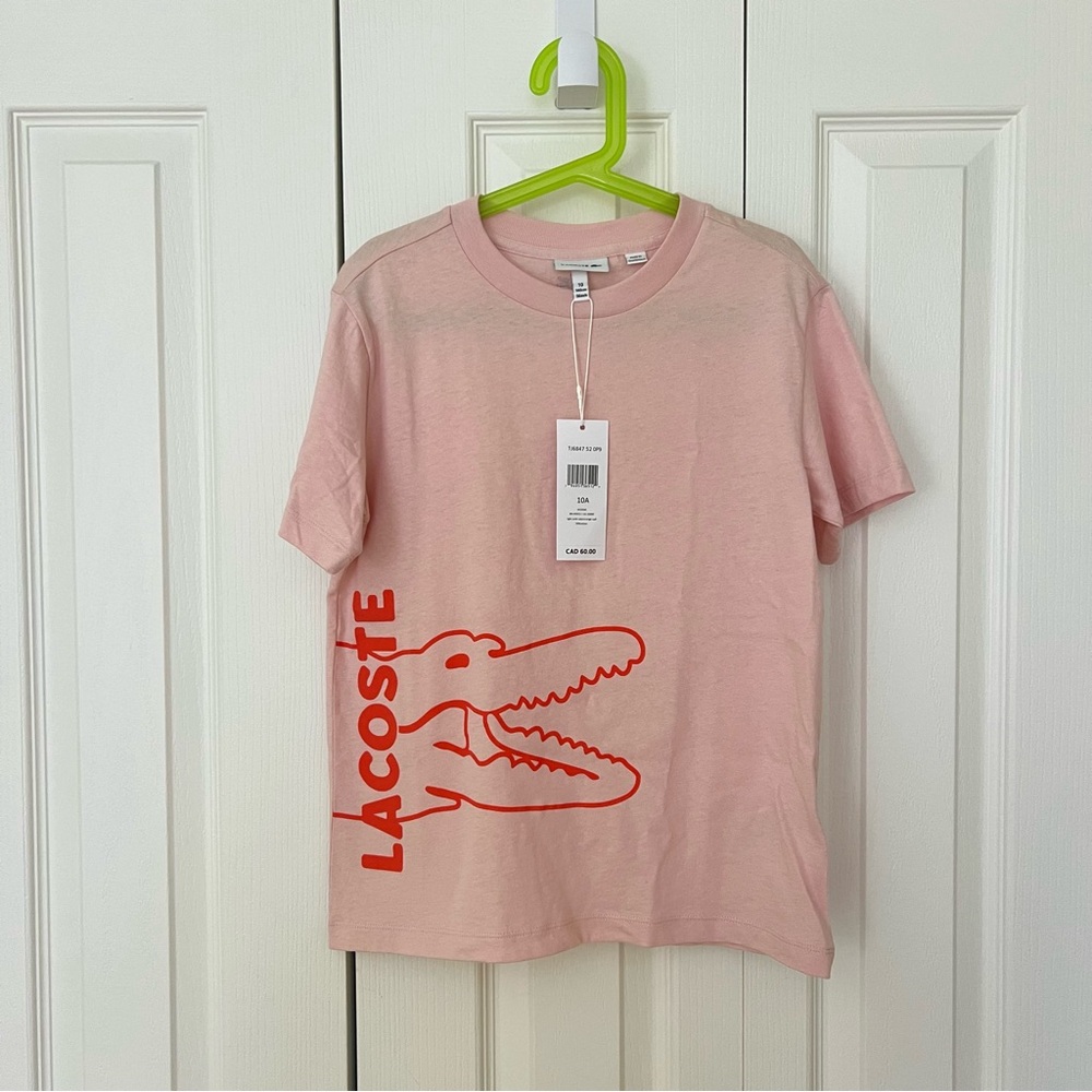 🆕Lacoste girl cotton t-shirt size10 140cm light pink